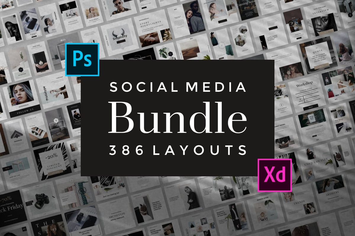 Best of Social Media - Photoshop and XD Templates in Bundle product preview image 1