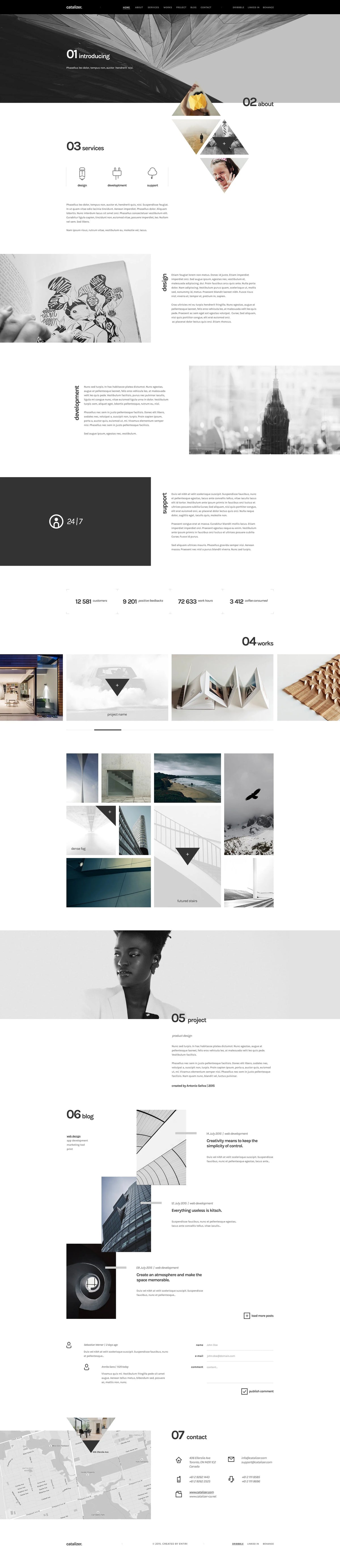 Catalizer creative single page PSD website product preview image 3