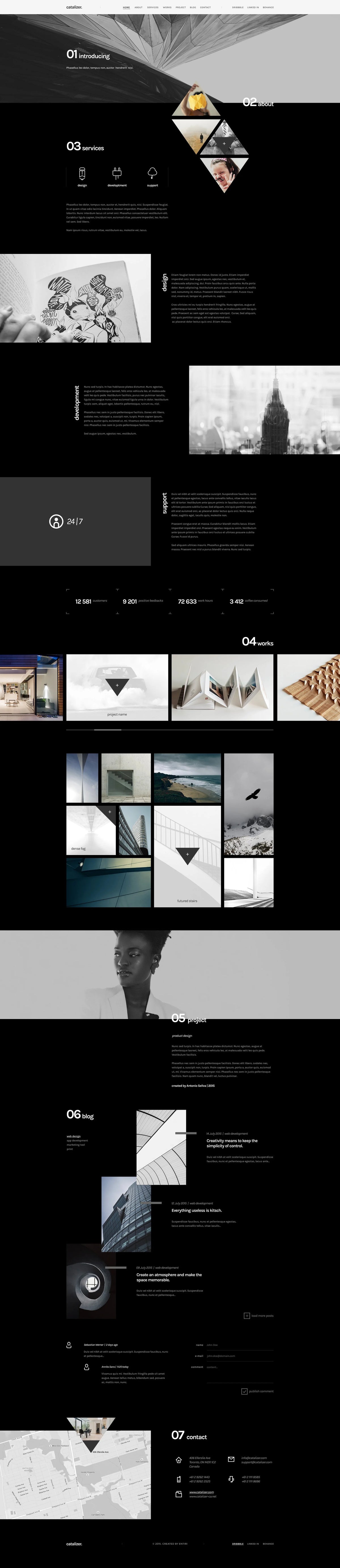 Catalizer creative single page PSD website product preview image 2