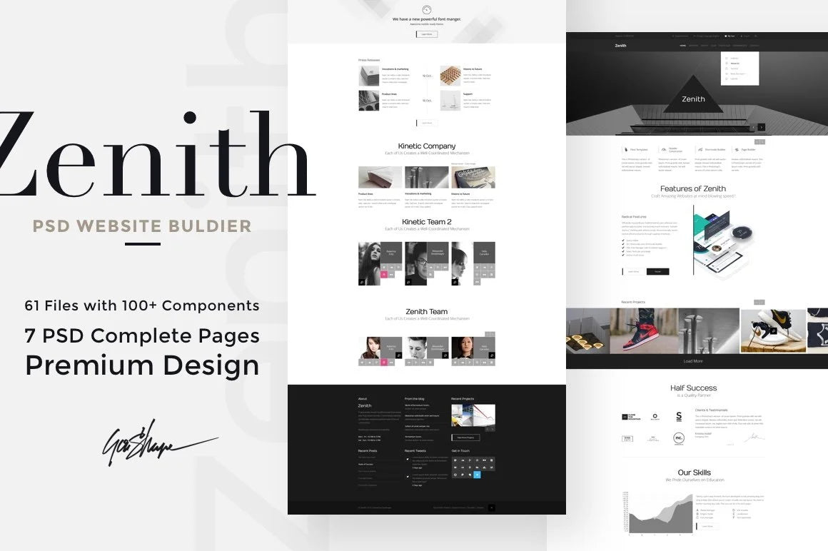 Zenith Website PSD Template product preview image 1