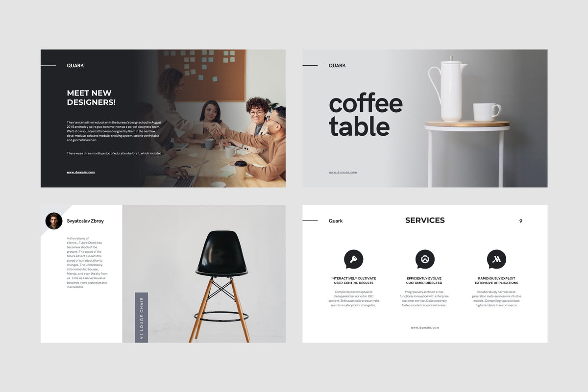 Quark PowerPoint Pitch Deck Presentation product preview image 5