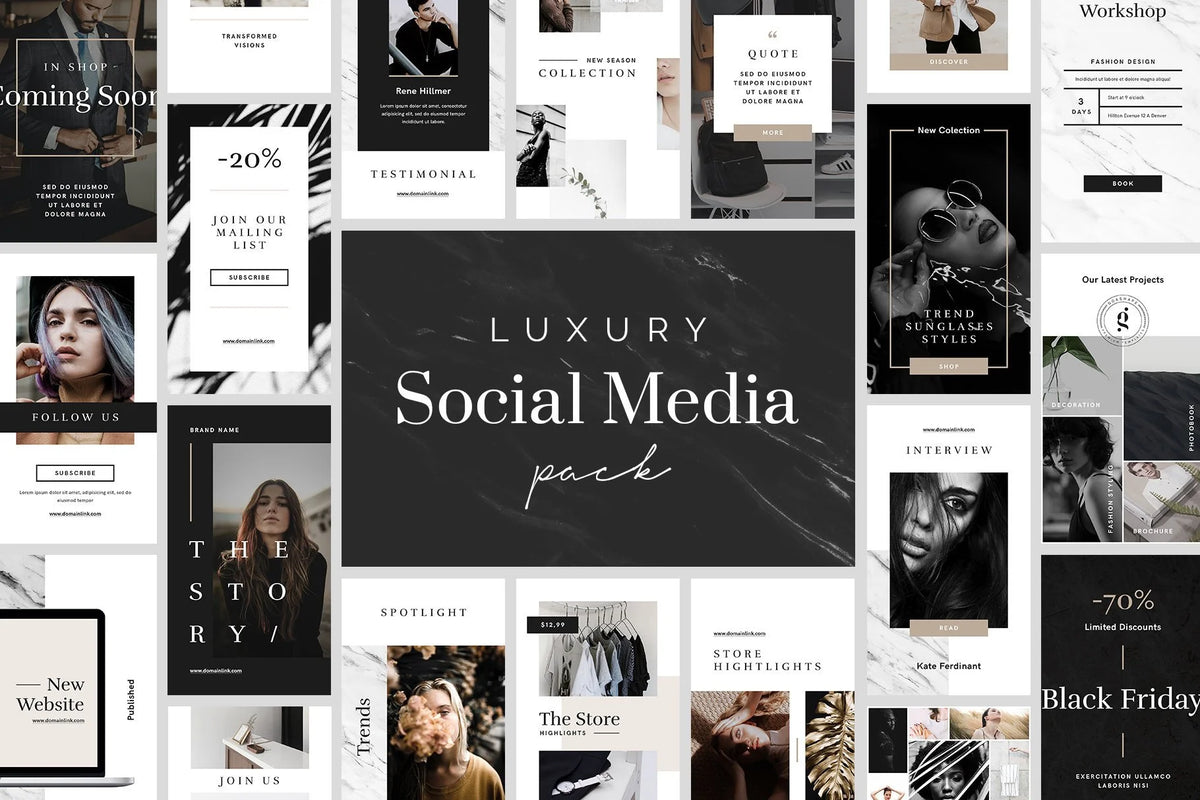 Luxury Social Media Photoshop Templates product preview image 1