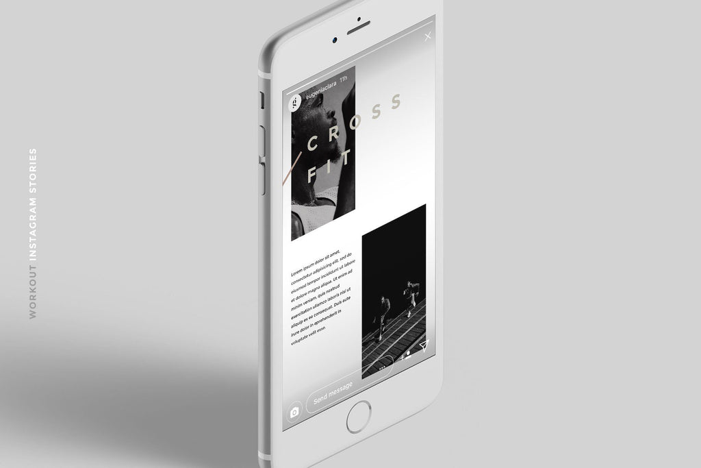 Workout Social Media - Powerful Canva Instagram Template, Gym Canva Post, Fitness Insta Templates, Crossfit Canva Moodboard, White Canva Kit product preview image 10