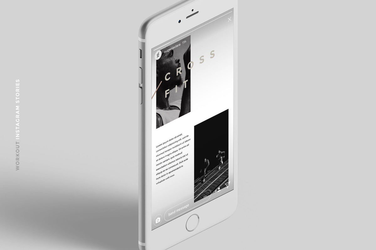Workout Social Media - Powerful Canva Instagram Template, Gym Canva Post, Fitness Insta Templates, Crossfit Canva Moodboard, White Canva Kit product preview image 10
