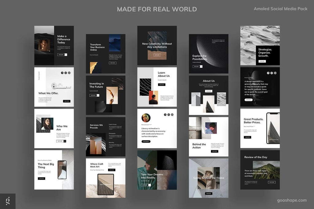 Amoled Social Media - Unique Photoshop Template product preview image 8