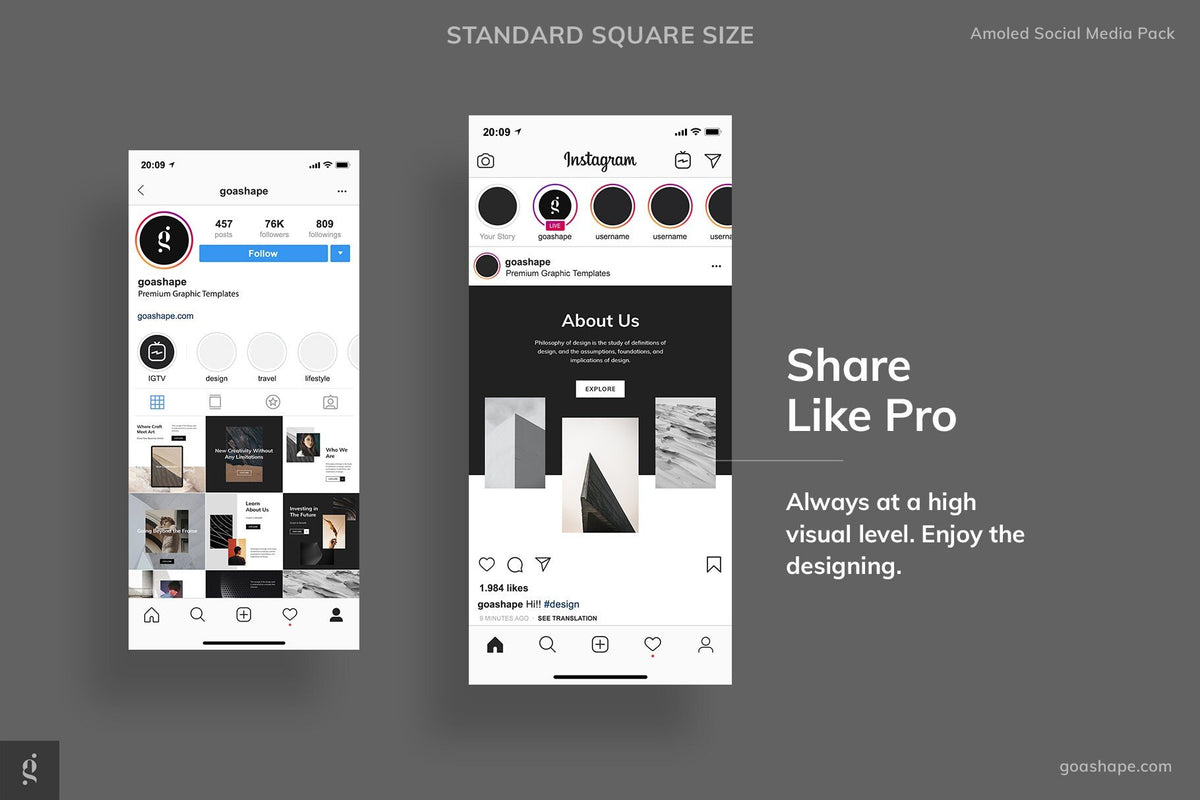 Amoled Social Media - Unique Photoshop Template product preview image 6