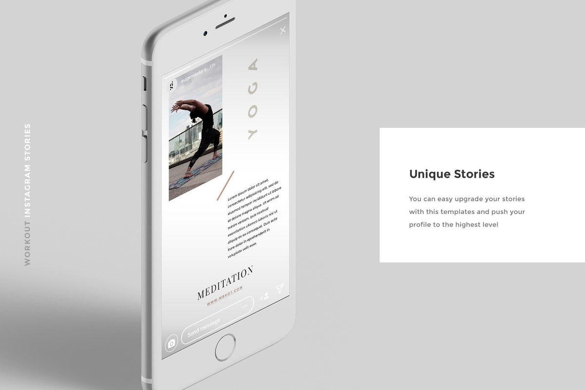 Workout Social Media - Powerful Canva Instagram Template, Gym Canva Post, Fitness Insta Templates, Crossfit Canva Moodboard, White Canva Kit product preview image 3