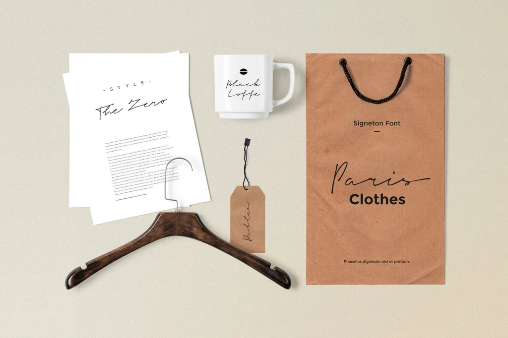 Signeton handwritten signature script font mockup showcase