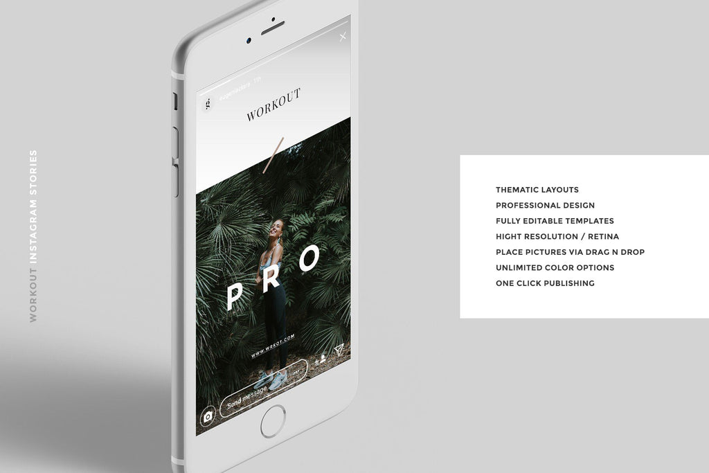 Workout Social Media - Powerful Canva Instagram Template, Gym Canva Post, Fitness Insta Templates, Crossfit Canva Moodboard, White Canva Kit product preview image 7