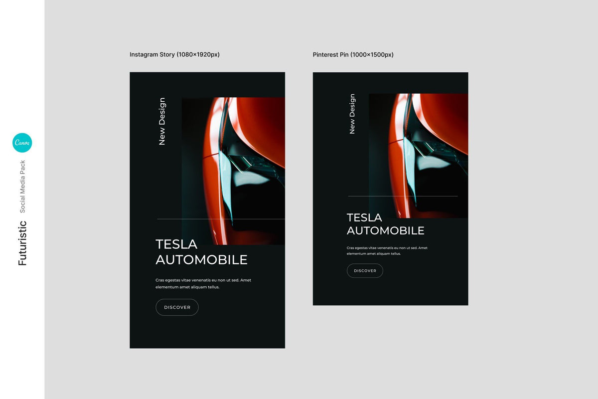 Canva Futuristic Social Media Instagram Templates | Unique Instagram and Pinterest Designs for modern and trendy look product preview image 4