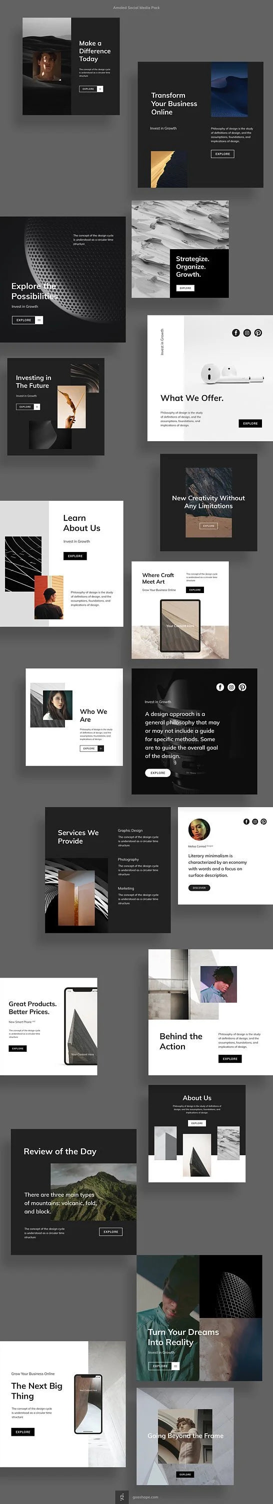 Amoled Social Media Canva Template product preview image 3