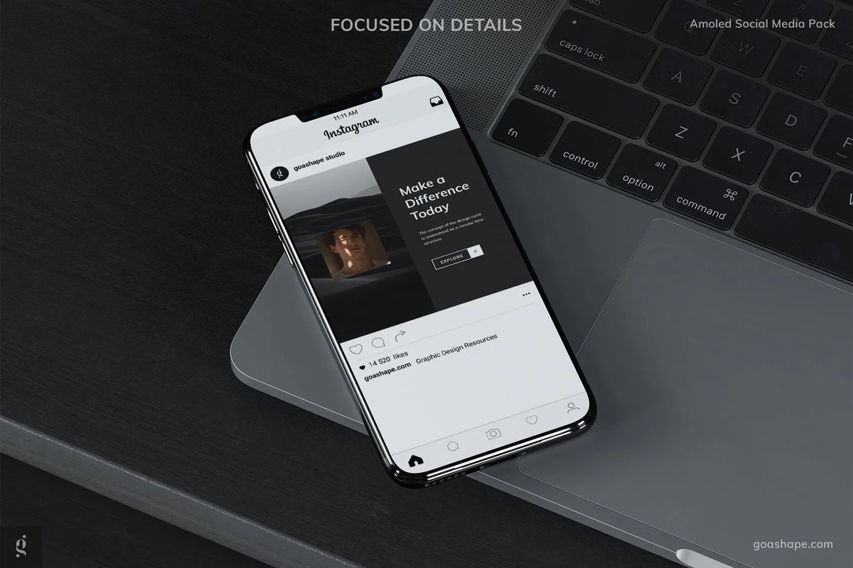 Amoled Social Media - Unique Photoshop Template product preview image 7