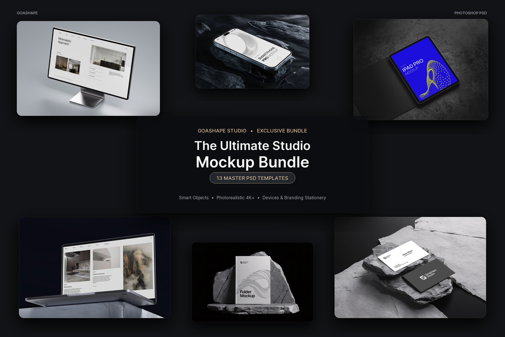 The Ultimate Studio Mockup Bundle - 13 All-in-One Devices & Branding Mockups
